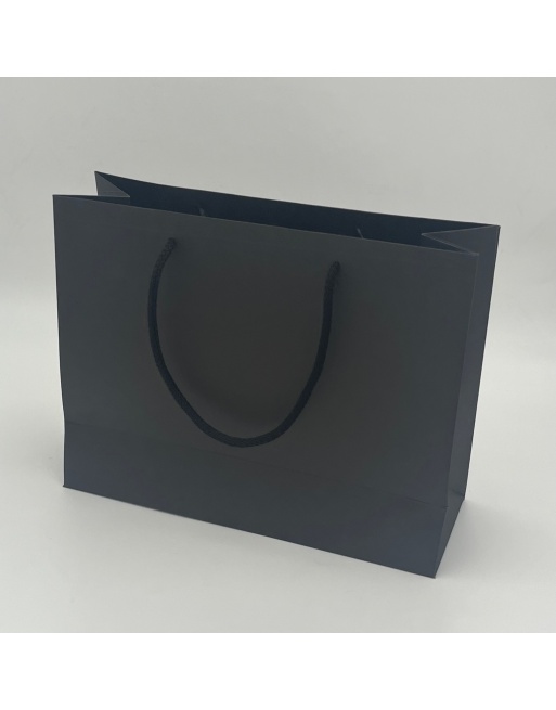Bolsa papel lujo negra 18+9x24 cm cordón Bolsa papel lujo negra 18+9x24 cm cordón
