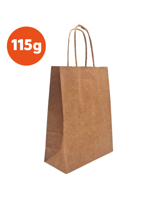 Bolsas de papel color Kraft 115g 24+11x32 cm