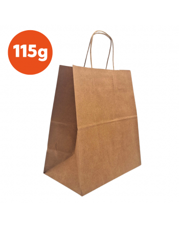 Bolsas de papel color Kraft 115g 27+16x31 cm