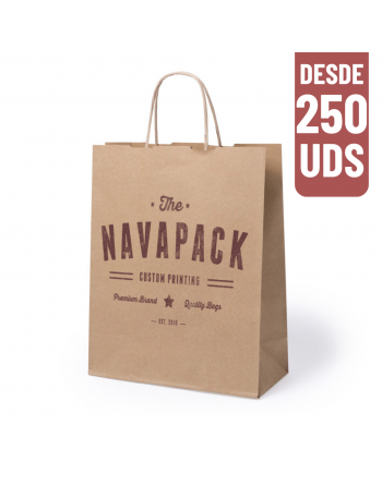 Bolsa de papel kraft 18+8x24 cm personalizada 4 lados