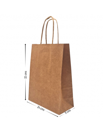 Bolsas de papel color Kraft 115g 24+11x32 cm