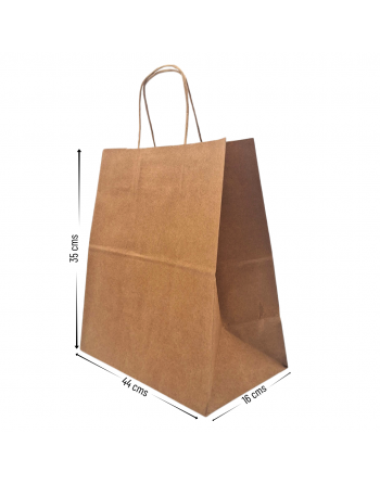 Bolsas de papel color Kraft 115g 35+16x44 cm