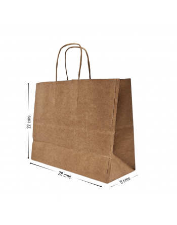 Bolsas de papel color Kraft 115g 28+11x22 cm