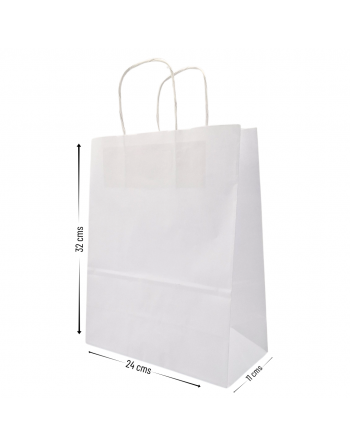 Bolsas de papel color Blanco 90g 24+11x32 Bolsas de papel color Blanco 90g 24+11x32