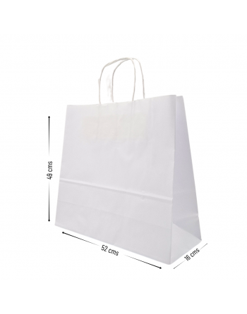 Bolsas de papel color Blanco 110g 52+16x49 cm