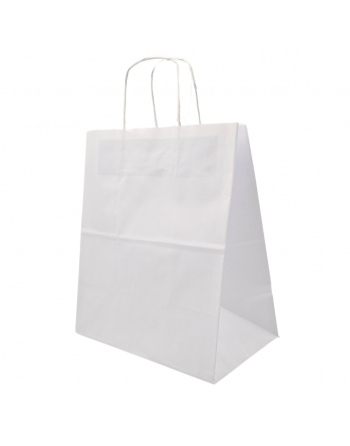 Bolsas de papel color Blanco 110g 27+16x31 cm