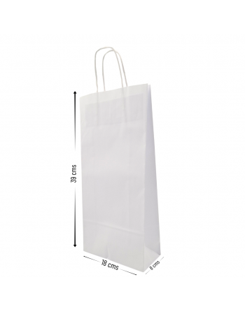 Bolsas de papel color Blanco 100g 18+8x39 cm