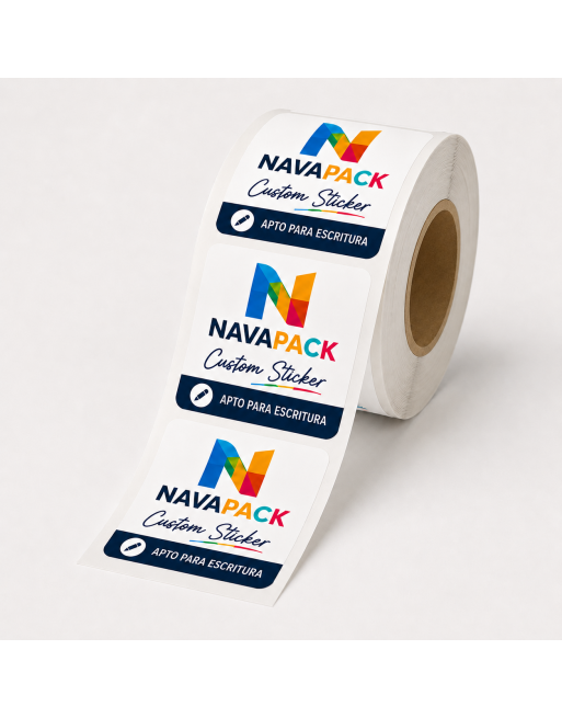 Pegatinas de papel personalizadas cuadradas escribibles