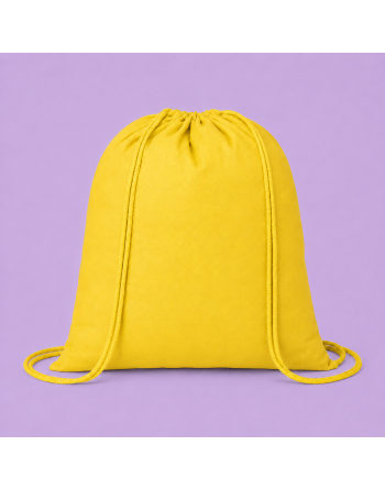 Mochila de algodon amarillo 100g 37x41cm