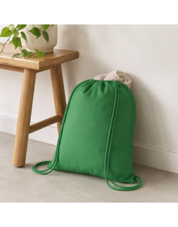 Mochila de algodon verde 100g 37x41cm