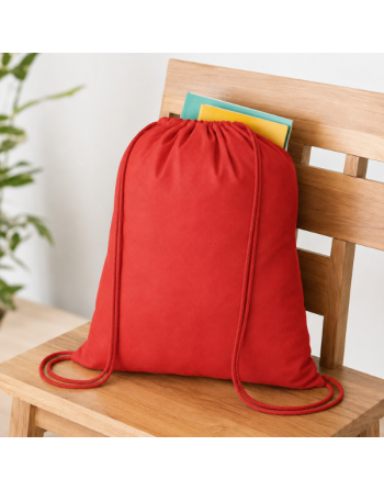 Mochila de algodon roja 100g 37x41cm