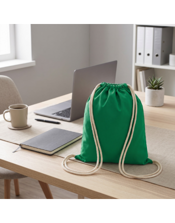 Mochila de algodón verde 135g 36x40cm