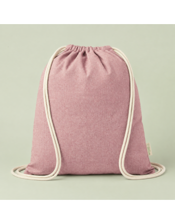 Mochila de algodón 100% reciclada jaspeada rosa 120g 38x42cm