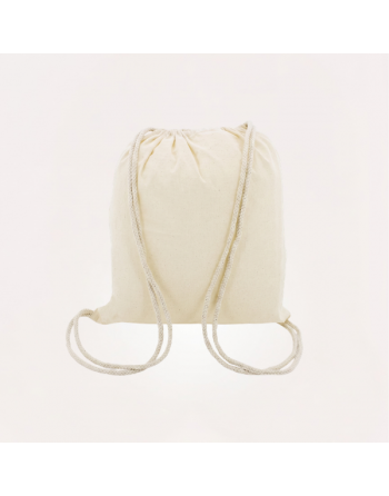 Mochila algodón crudo de cordones 135g 36x40cm