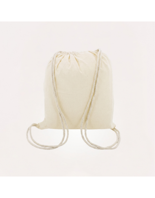 Mochila algodón crudo de cordones 135g 36x40cm