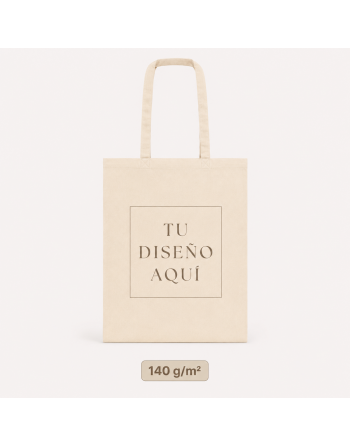 Bolsas de algodón Natural asa larga personalizada  140g 38x42cm