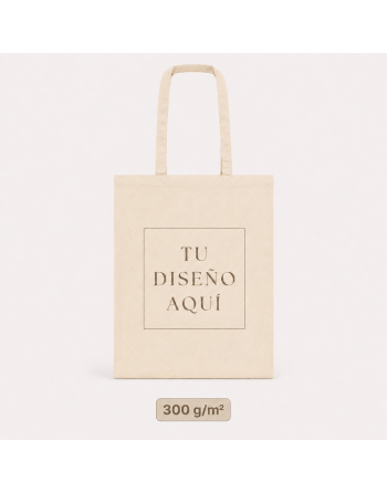 Bolsas de algodón Natural asa larga personalizada 300g 38x42cm