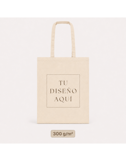 Bolsas de algodón Natural asa larga personalizada 300g 38x42cm