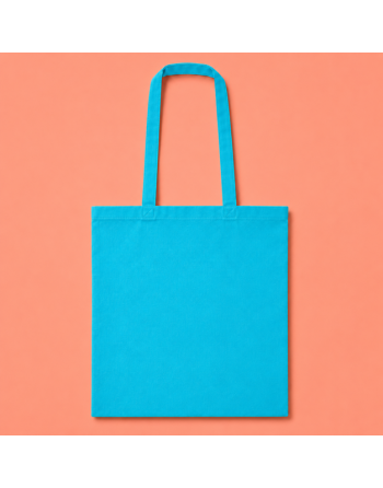 Bolsa algodón colores C azul claro personalizada 140g- 38x42cm