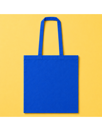 Bolsa algodón azul personalizada 140g- 38x42cm