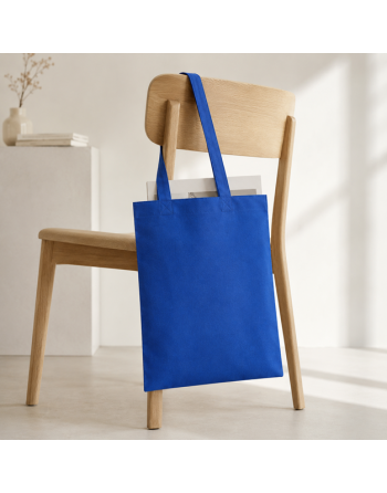 Bolsa algodón azul personalizada 140g- 38x42cm