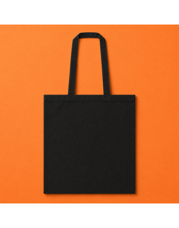 Bolsa algodón SERIE C negra personalizada 140g- 38x42cm