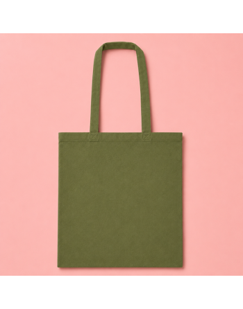 Bolsa algodón verde oliva  personalizada 140g- 38x42cm