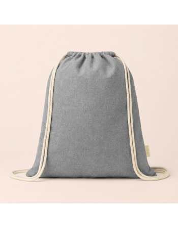 Mochila de algodón 100% reciclada negro- Personalizada