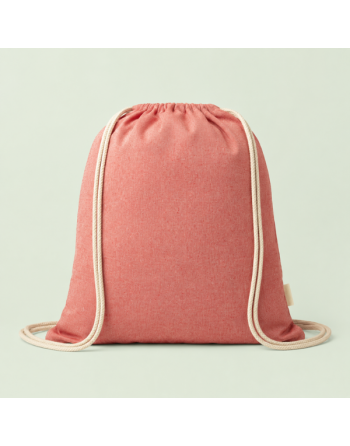 Mochila de algodón 100% reciclada rojo- Personalizada
