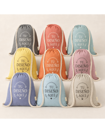 Mochila de algodón 100% reciclada colores - Personalizada