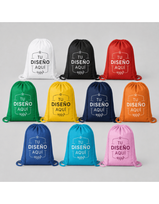 Mochilas de algodón colores personalizables 100 gr.