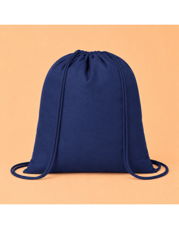 Mochila de algodón azul marino personalizada 100g 37x41cm