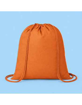 Mochila de algodón naranja personalizada 100g 37x41cm