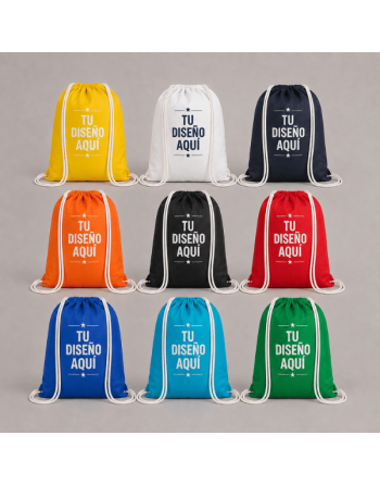 Mochila de algodón co.ores personalizables 135g 36x40cm