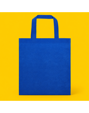 Bolsa TNT con asas cortas azul 35x38cm - 80g