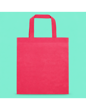 Bolsa TNT con asas cortas rosa 35x38cm - 80g