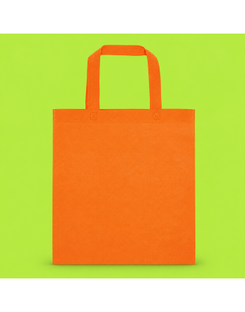 Bolsa TNT con asas cortas naranja 35x38cm - 80g