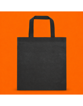 Bolsa TNT con asas cortas negro 35x38cm - 80g