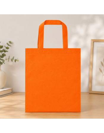 Bolsa TNT con asas cortas naranja 35x38cm - 80g