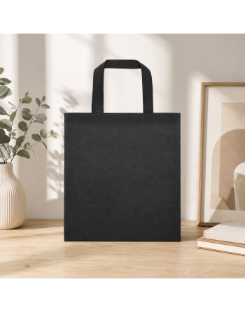Bolsa TNT con asas cortas negro 35x38cm - 80g