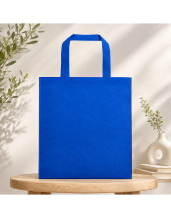 Bolsa TNT con asas cortas azul 35x38cm - 80g