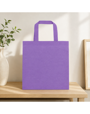 Bolsa TNT con asas cortas morada 35x38cm - 80g