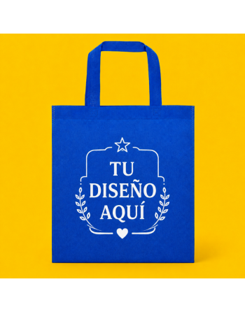 Bolsas TNT con asas cortas - personalizada azul - 35x38cm - 80g