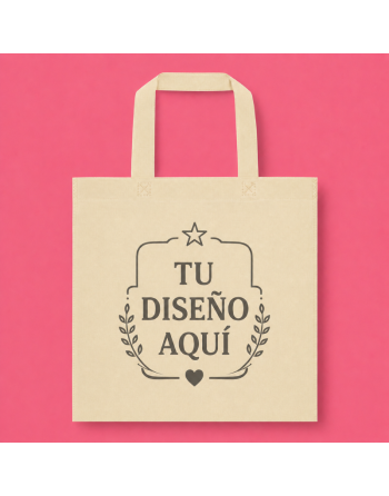 Bolsas TNT con asas cortas - personalizada crudo - 35x38cm - 80g
