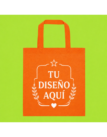 Bolsas TNT con asas cortas - personalizada naranja - 35x38cm - 80g