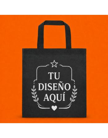 Bolsas TNT con asas cortas - personalizada negro - 35x38cm - 80g