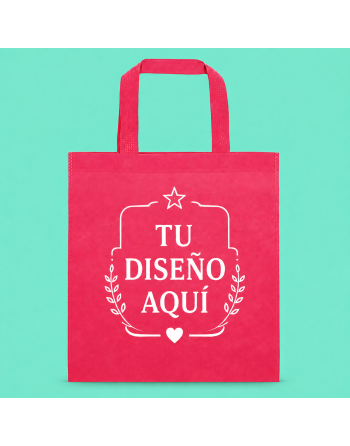 Bolsas TNT con asas cortas - personalizada fucsia- 35x38cm - 80g