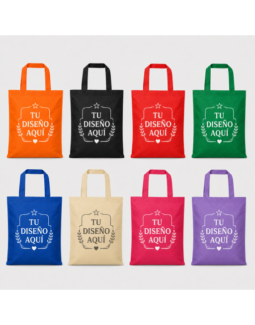 Bolsas TNT con asas cortas - personalizada colores - 35x38cm - 80g