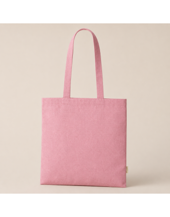 Bolsas algodón jazpeadas rosa reciclada.