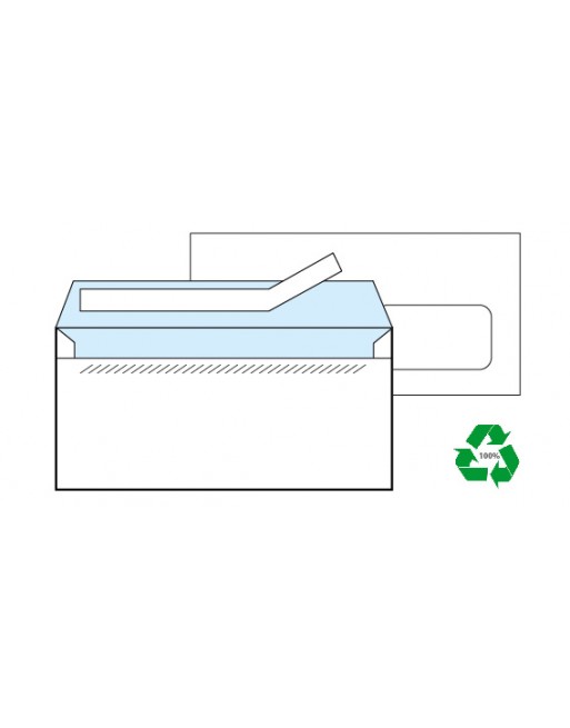 Sobres blancos reciclados 115x225mm 90gr